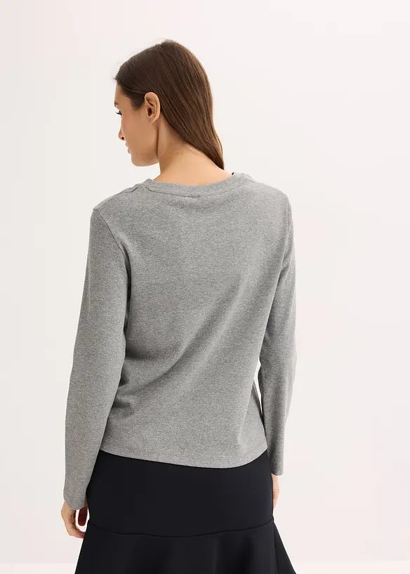 Maglia a maniche lunghe in puro cotone biologico, bonprix