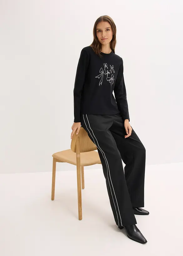 Maglia a maniche lunghe in puro cotone biologico, bonprix