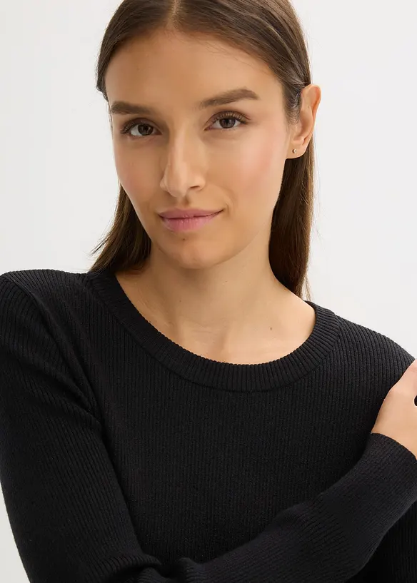 Maglione morbido in filato fine misto viscosa, bonprix