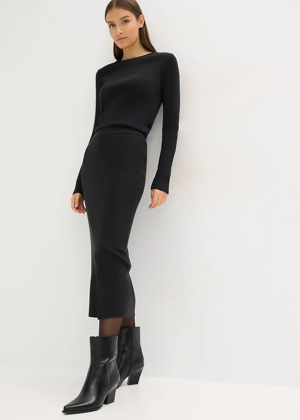 Gonna in filato fine di misto viscosa morbido, bonprix