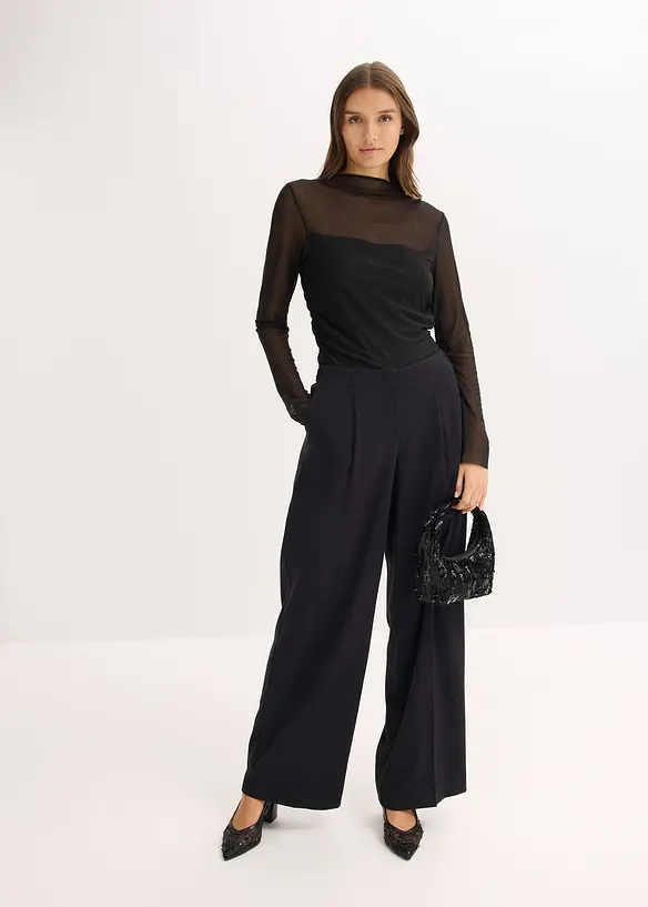 Maglia a maniche lunghe in mesh delicato, bonprix