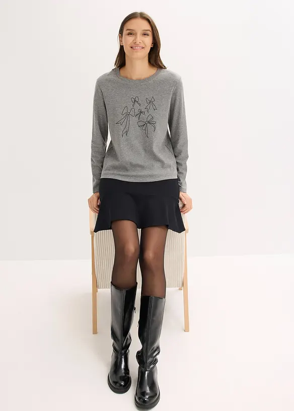 Maglia a maniche lunghe in puro cotone biologico, bonprix