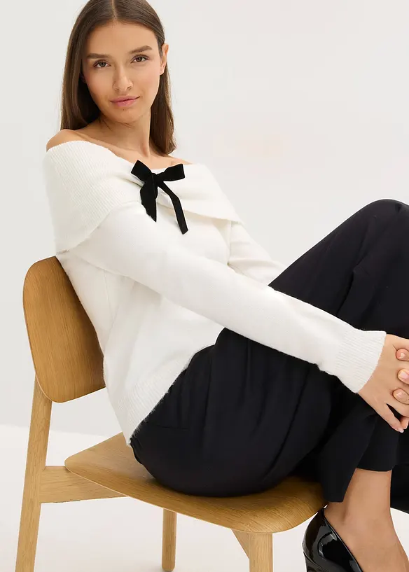 Maglione oversize con spalle scoperte, bonprix