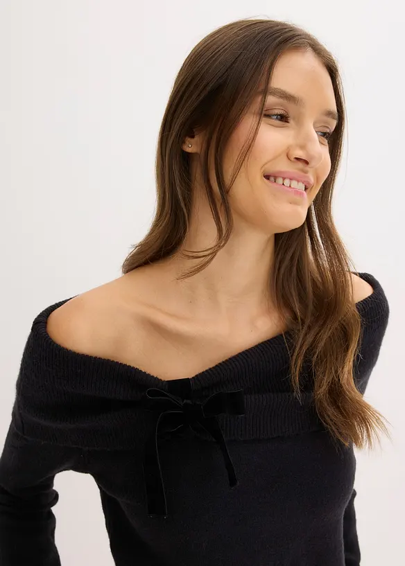 Maglione oversize con spalle scoperte, bonprix