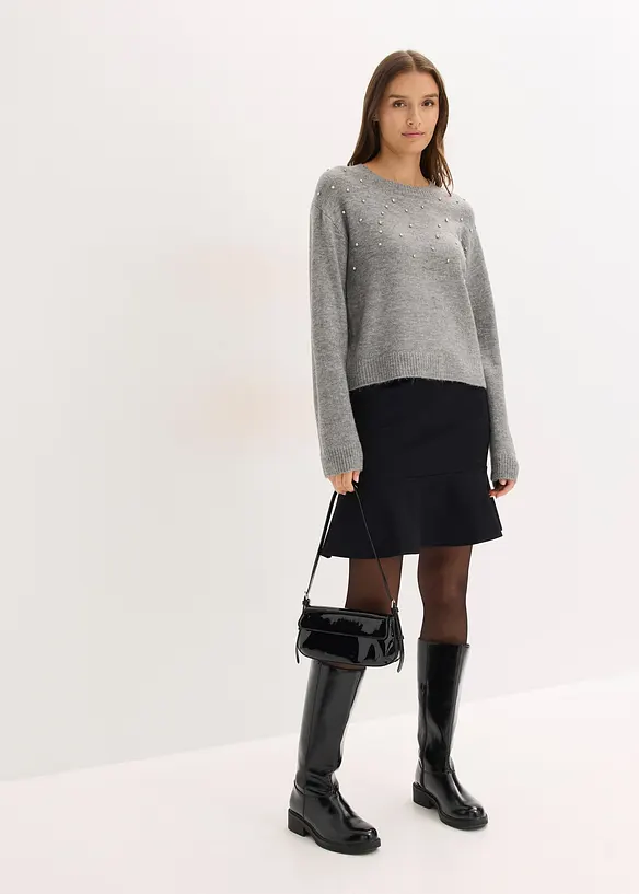 Minigonna in punto di Roma comodo, bonprix