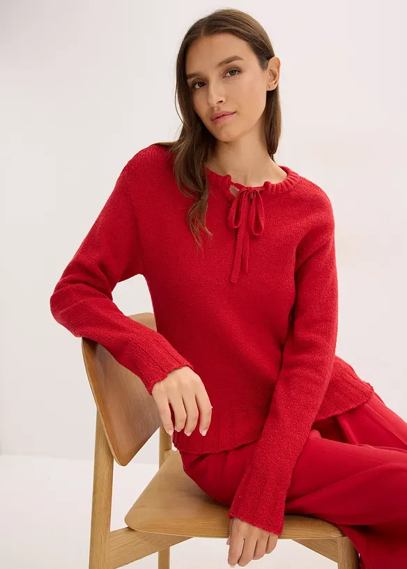 Maglione in filato grosso con laccetto, bonprix