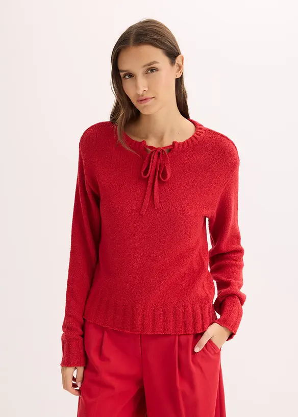 Maglione in filato grosso con laccetto, bonprix