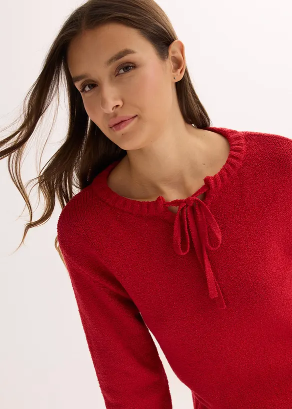 Maglione in filato grosso con laccetto, bonprix
