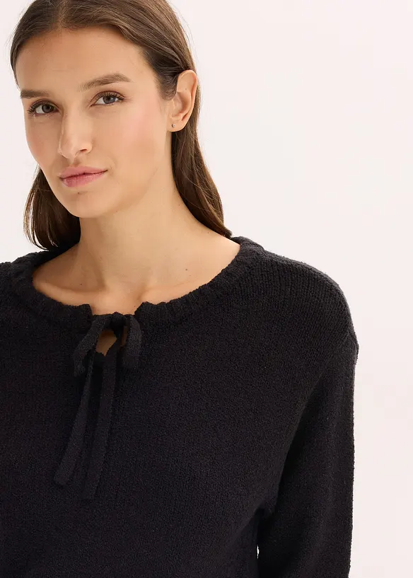 Maglione in filato grosso con laccetto, bonprix
