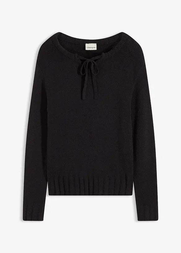 Maglione in filato grosso con laccetto, bonprix
