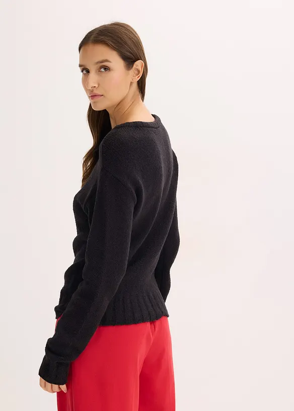 Maglione in filato grosso con laccetto, bonprix