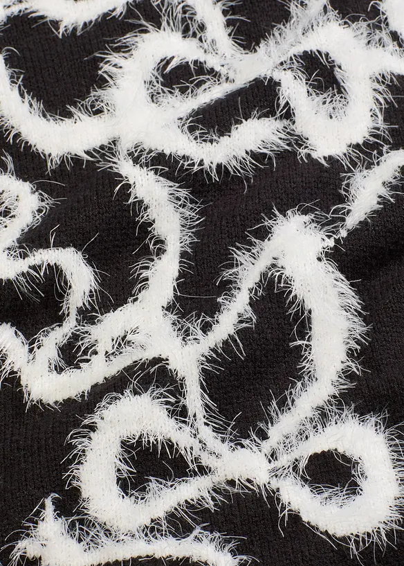 Maglione jacquard in misto viscosa morbido, bonprix