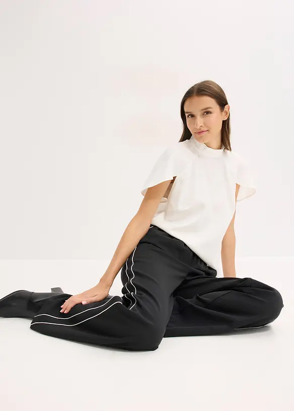 Pantaloni a palazzo con bande decorative, bonprix