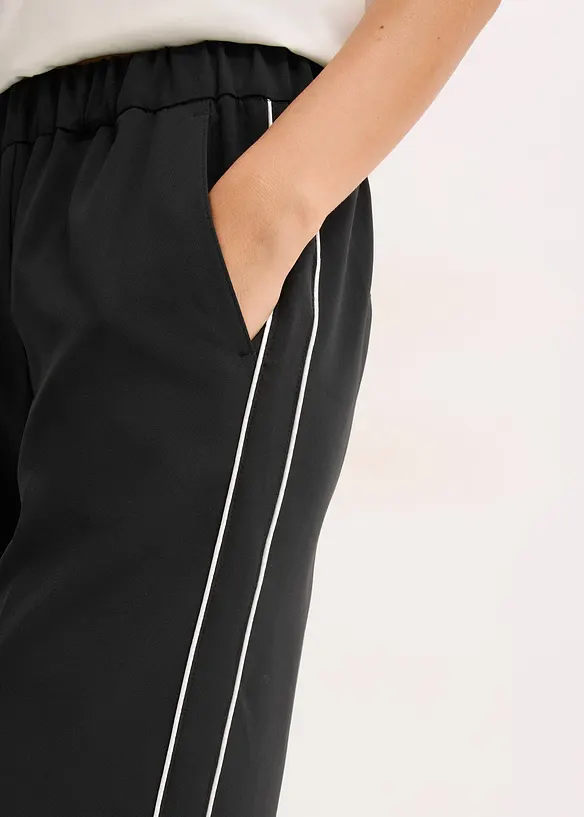 Pantaloni a palazzo con bande decorative, bonprix