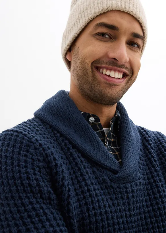 Maglione in  filato grosso con collo a scialle, bonprix