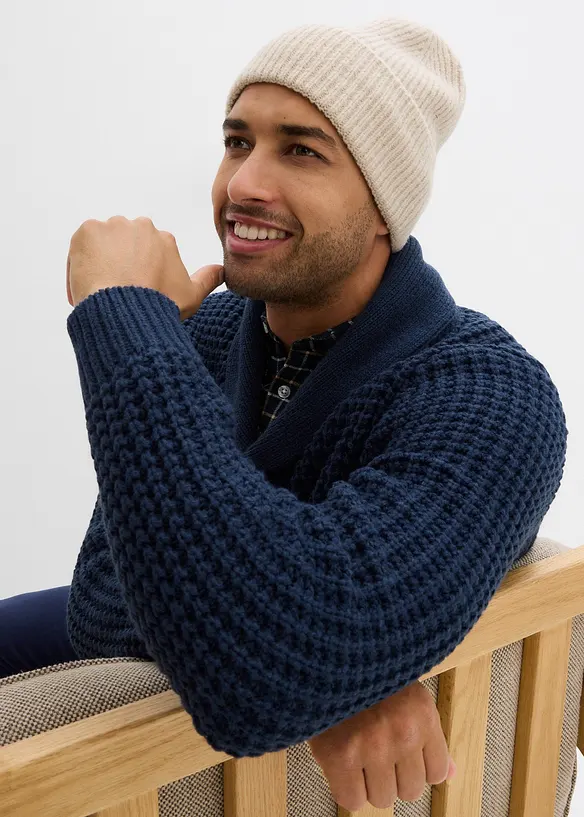 Maglione in  filato grosso con collo a scialle, bonprix