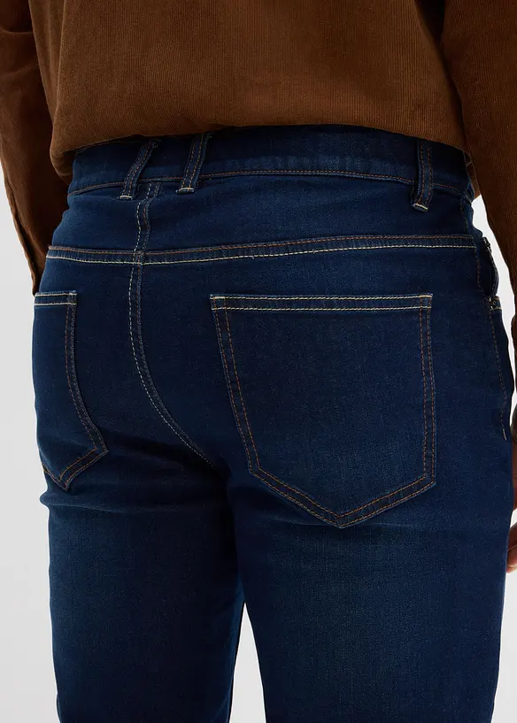 Jeans termici elasticizzati con fodera in jersey morbido e cinta comoda regular fit, straight, bonprix