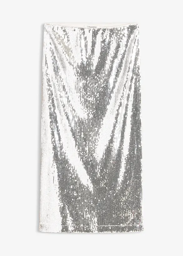 Gonna midi in paillettes, bonprix