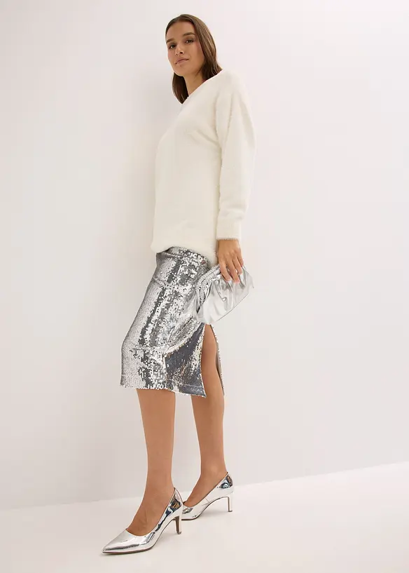 Gonna midi in paillettes, bonprix