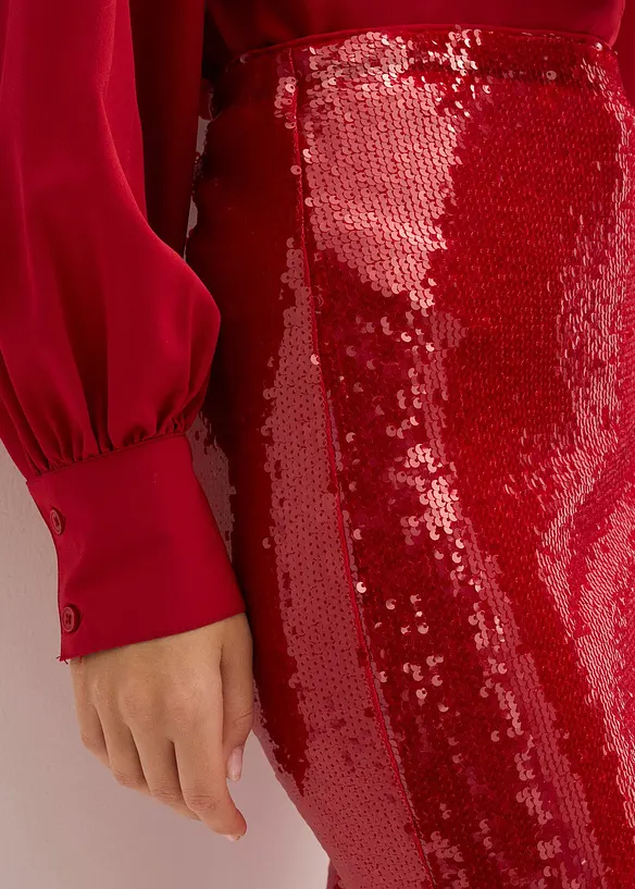 Gonna midi in paillettes, bonprix