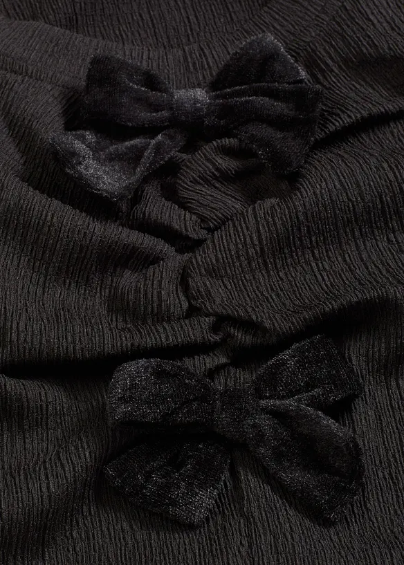 Maglia a maniche lunghe in crêpe operato, bonprix