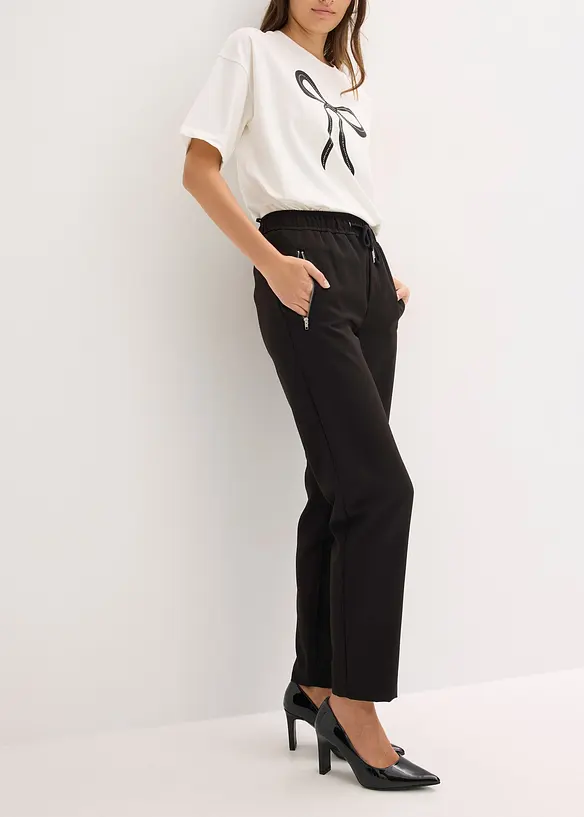 Pantaloni con elastico in vita e cinta comoda, bonprix