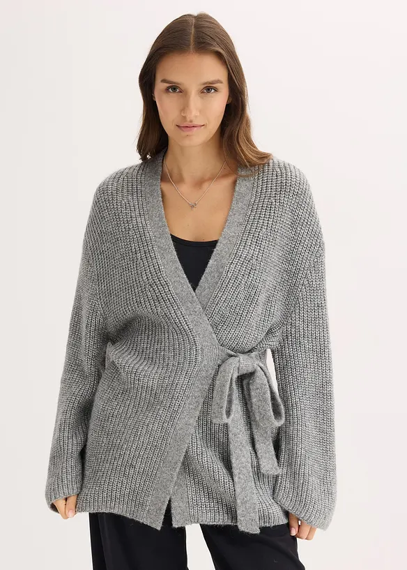Cardigan oversize incrociato, bonprix