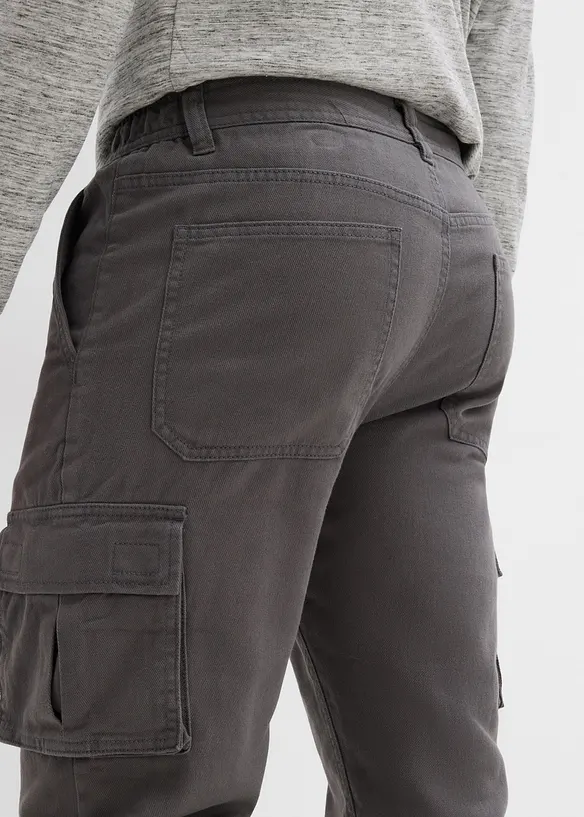 Pantaloni cargo termici con fodera in flanella e vestibilità comoda, straight, bonprix