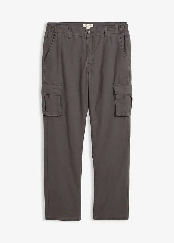 Pantaloni cargo termici con fodera in flanella e vestibilità comoda, straight, bonprix