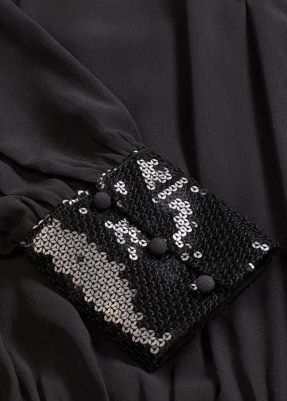 Blusa in tulle fine con paillettes, bonprix