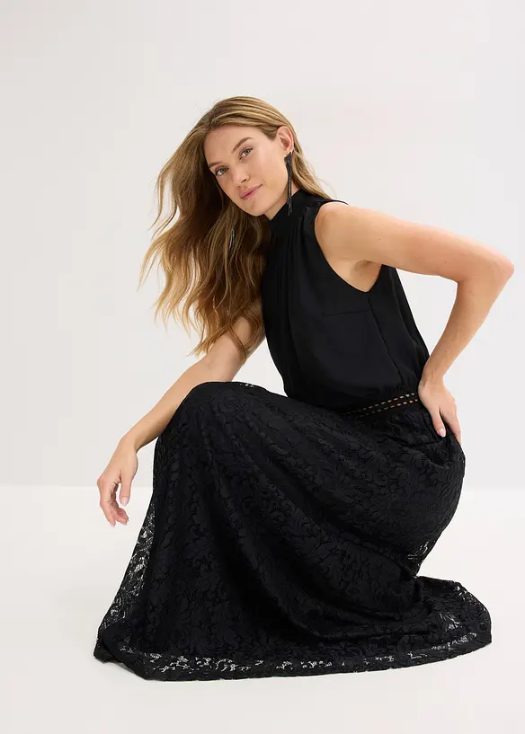 Abito lungo con gonna in pizzo, bonprix