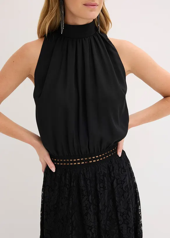 Abito lungo con gonna in pizzo, bonprix