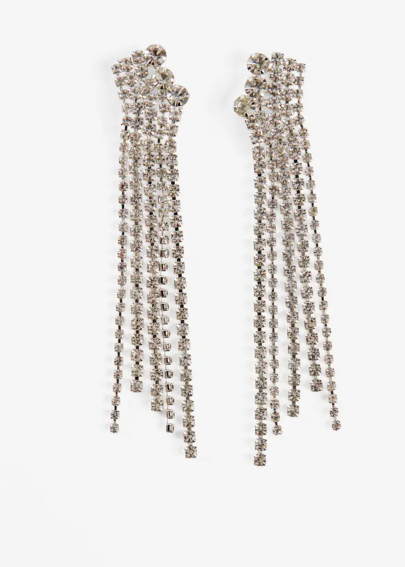 Orecchini a lobo con cristalli di vetro, bonprix