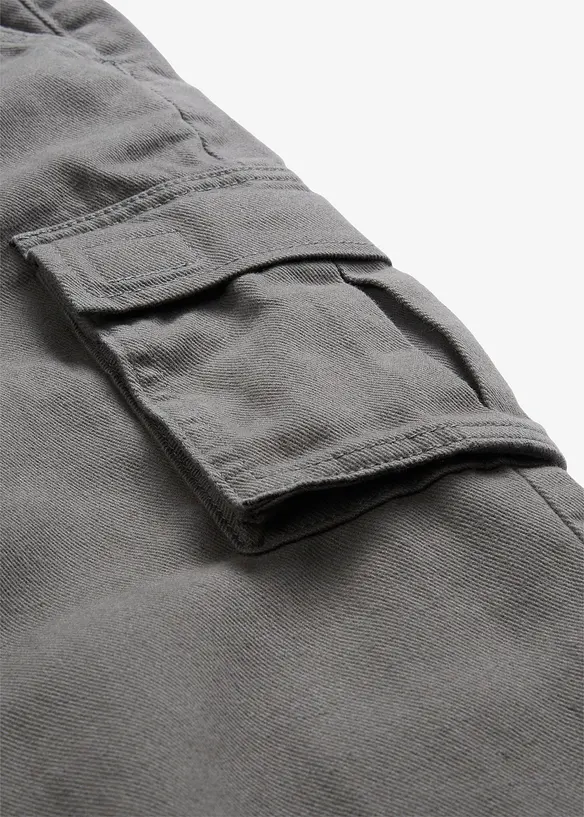 Pantaloni cargo termici con fodera in flanella e vestibilità comoda, straight, bonprix