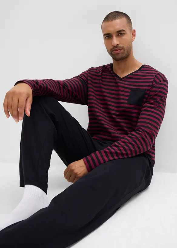 Pigiama a maniche lunghe in puro cotone, bonprix