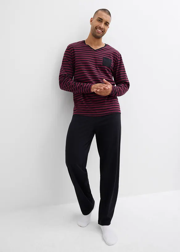 Pigiama a maniche lunghe in puro cotone, bonprix