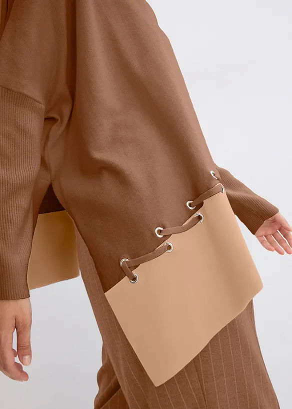 Maglione poncho in filato fine, bonprix