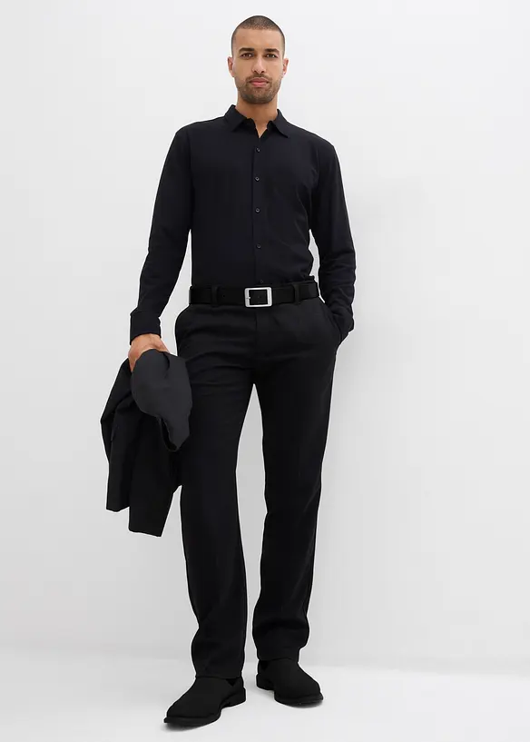 Camicia super elasticizzata in piquet di cotone, slim fit, bonprix