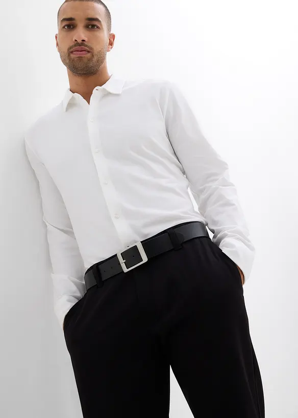 Camicia super elasticizzata in piquet di cotone, slim fit, bonprix