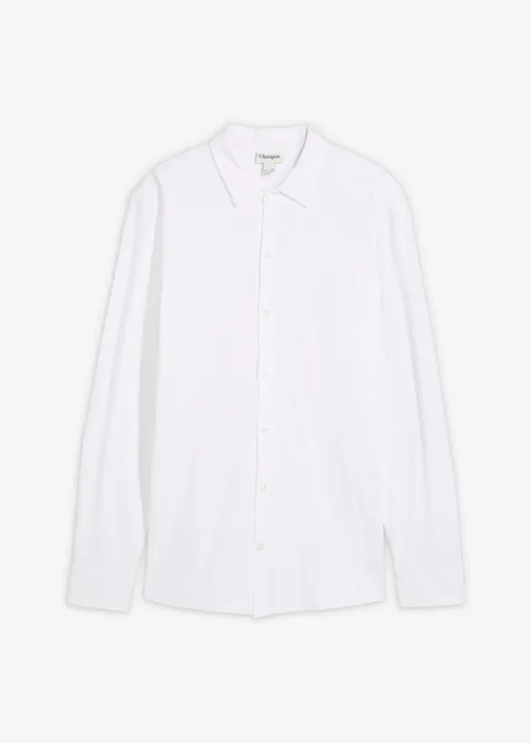 Camicia super elasticizzata in piquet di cotone, slim fit, bonprix