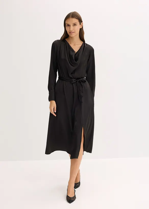 Abito midi in satin lucido, bonprix