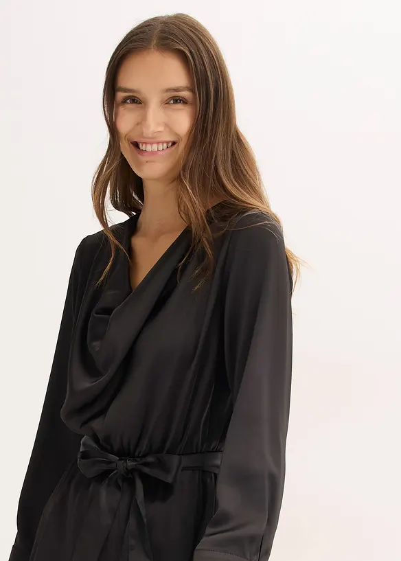 Abito midi in satin lucido, bonprix