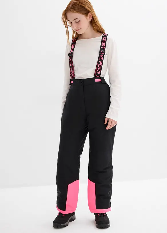 Pantaloni da neve impermeabili con bretelle staccabili, bonprix