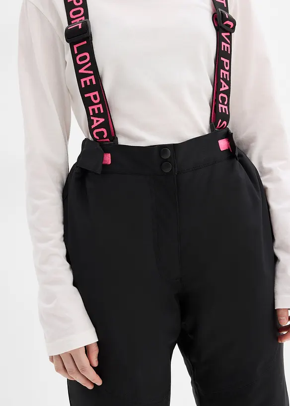 Pantaloni da neve impermeabili con bretelle staccabili, bonprix