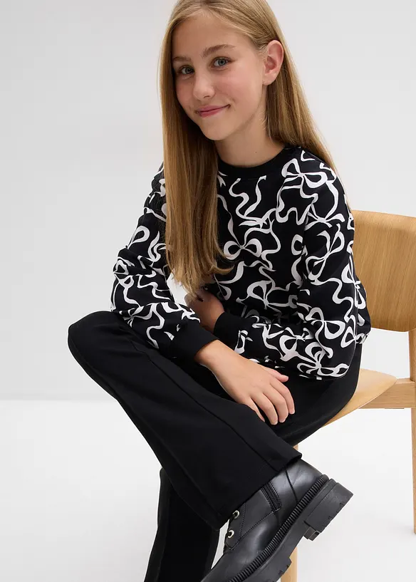 Pantaloni svasati in jersey di cotone robusto, bonprix