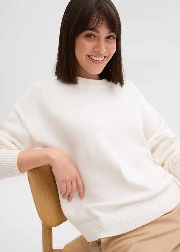 Maglione oversize in puro cotone, bonprix
