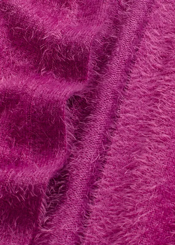 Cardigan lungo in filato peloso, bonprix