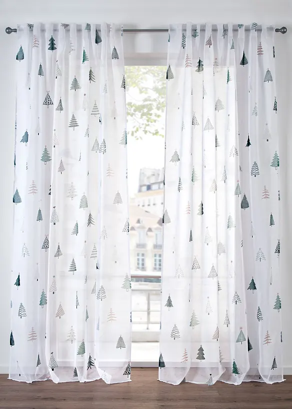 Tenda trasparente con abeti (pacco da 1), bonprix