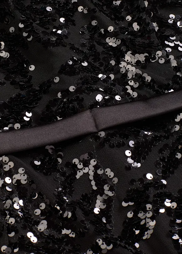 Abito in paillettes con volant, bonprix