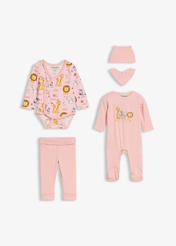 Corredino base per neonato in puro cotone biologico (set 5 pezzi), bonprix